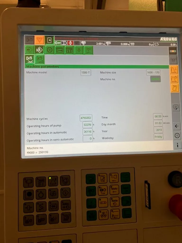 Used Arburg 1500T 1600-170 Injection Molding Machine For Sale