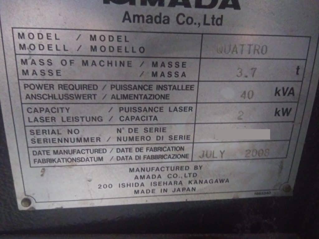 2008 Amada Quattro – photo 7 of 7