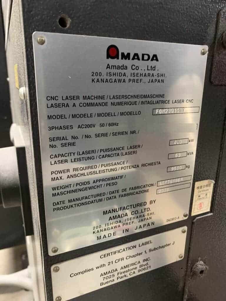 2010 Amada FOM2 3015NT