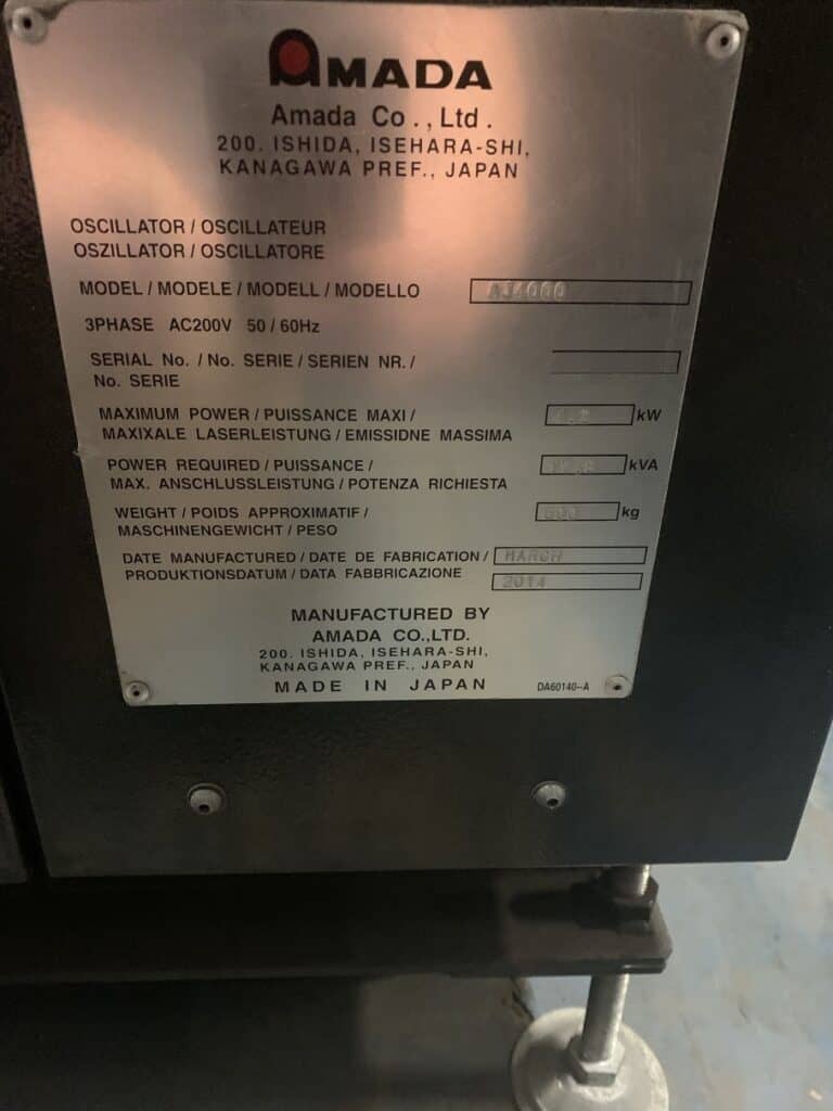 2014 Amada FLCAJ 4020