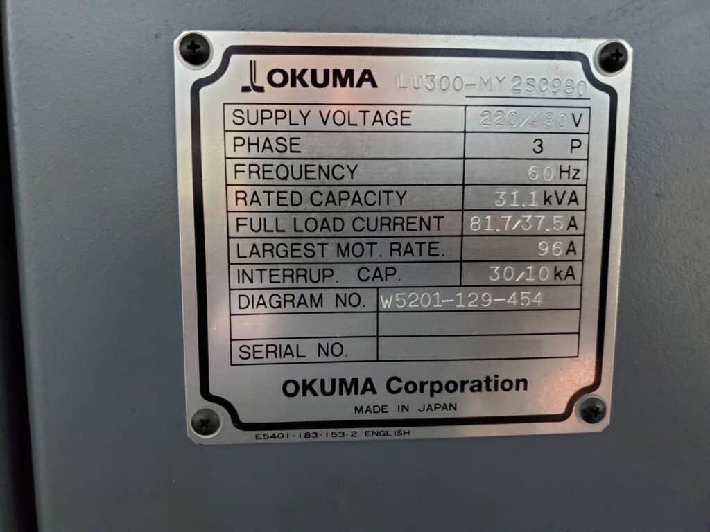 2007 Okuma Simul Turn LU300MY
