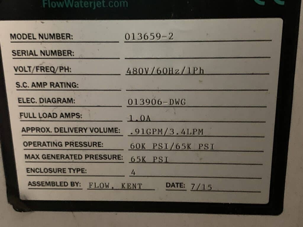 2015 Flow Mach 2 4020B