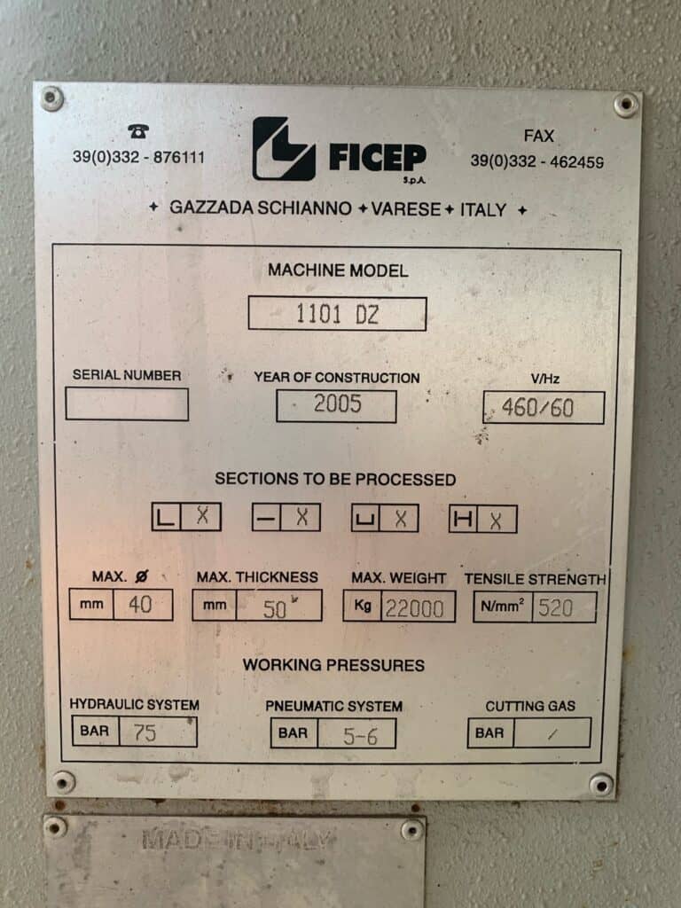 2005 Ficep 1101 DZ
