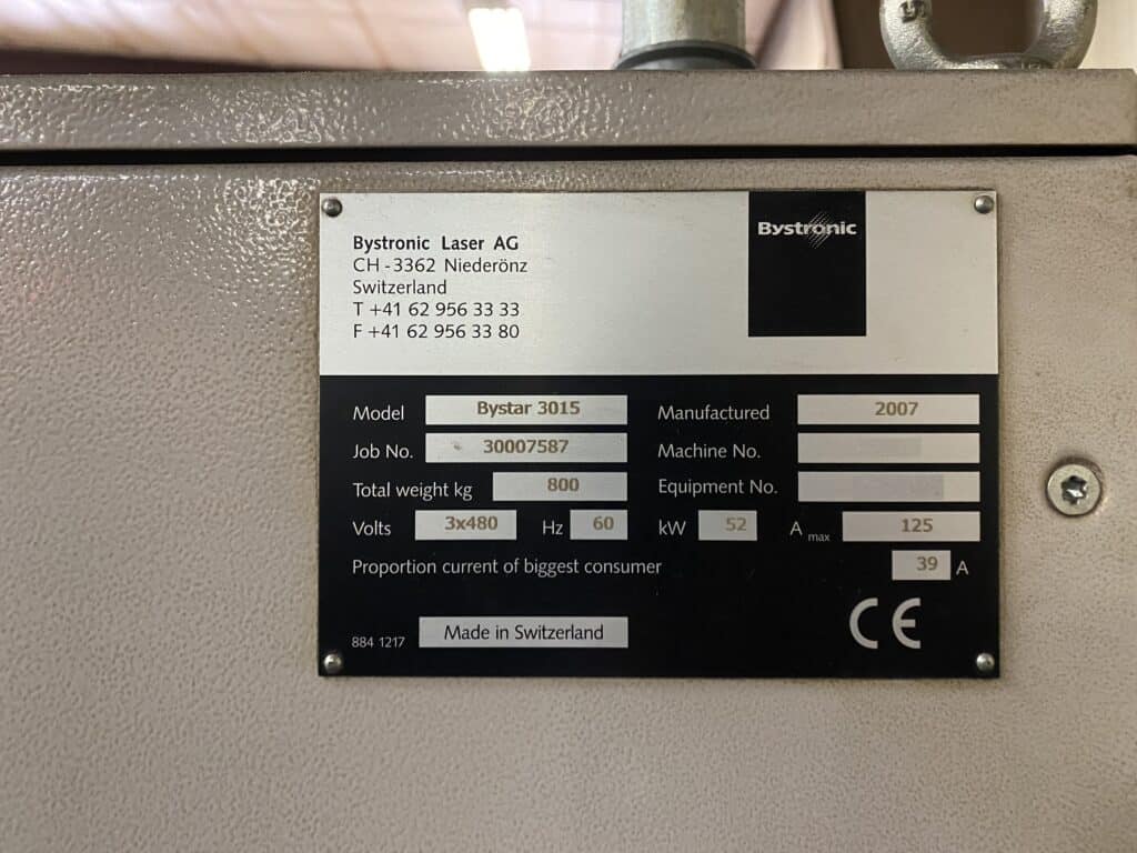 2007 Bystronic Bystar 3015