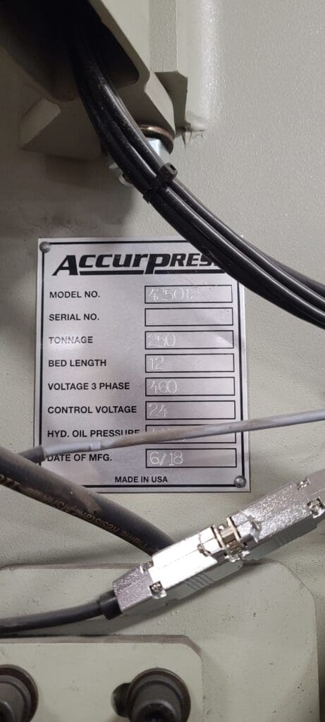 2018 Accurpress Accell 425012