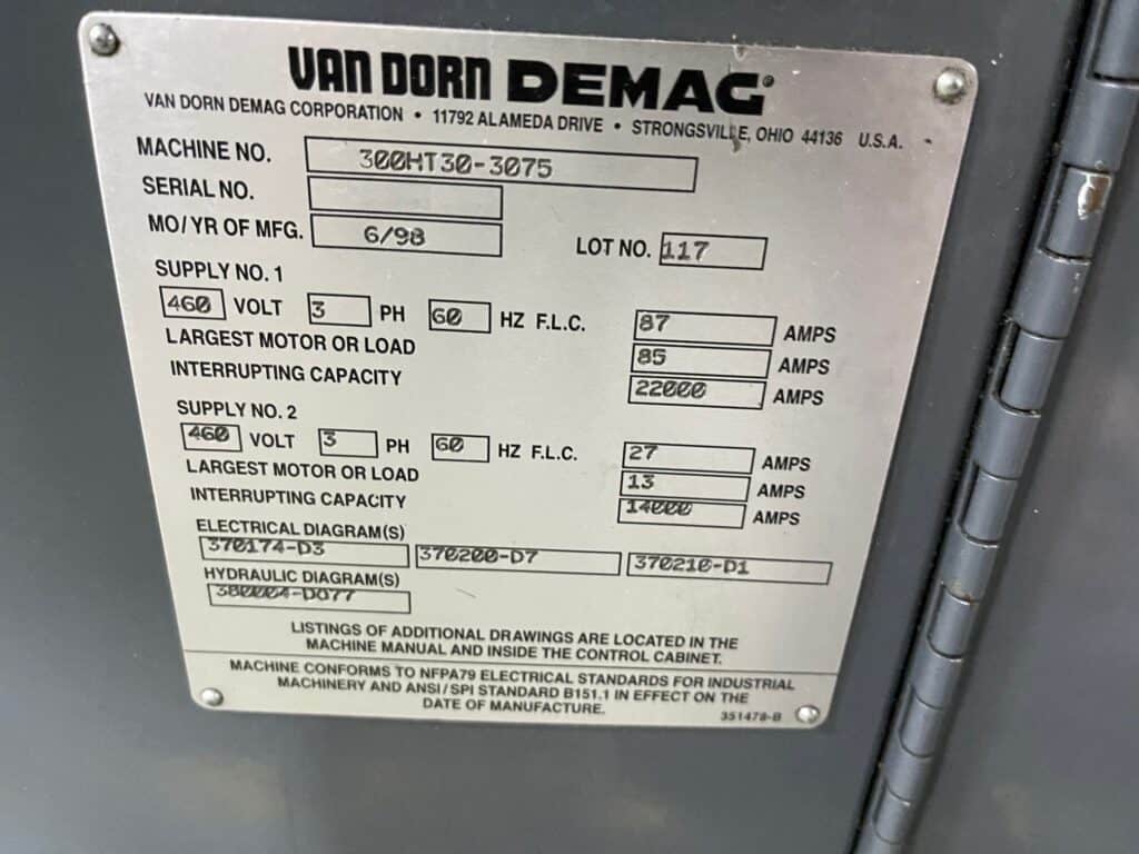 1998 Van Dorn Demag 300HT30-3075