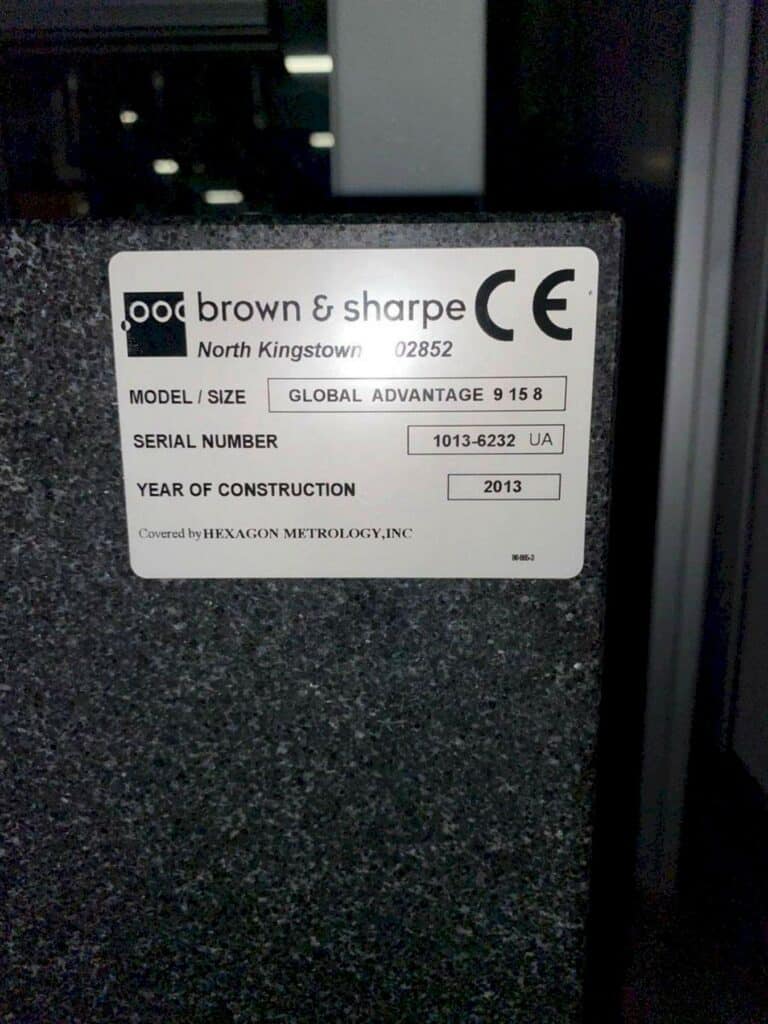 2013 Brown & Sharpe Global Advantage 9/15/8 DCC