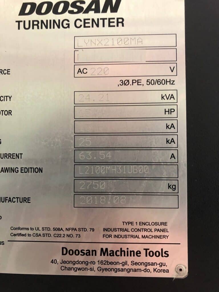 2018 Doosan Lynx 2100MA