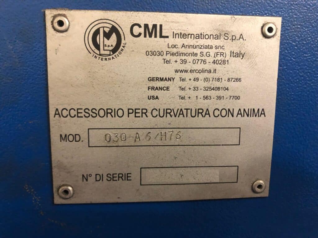 2005 Ercolina 030 Mandrel Bender