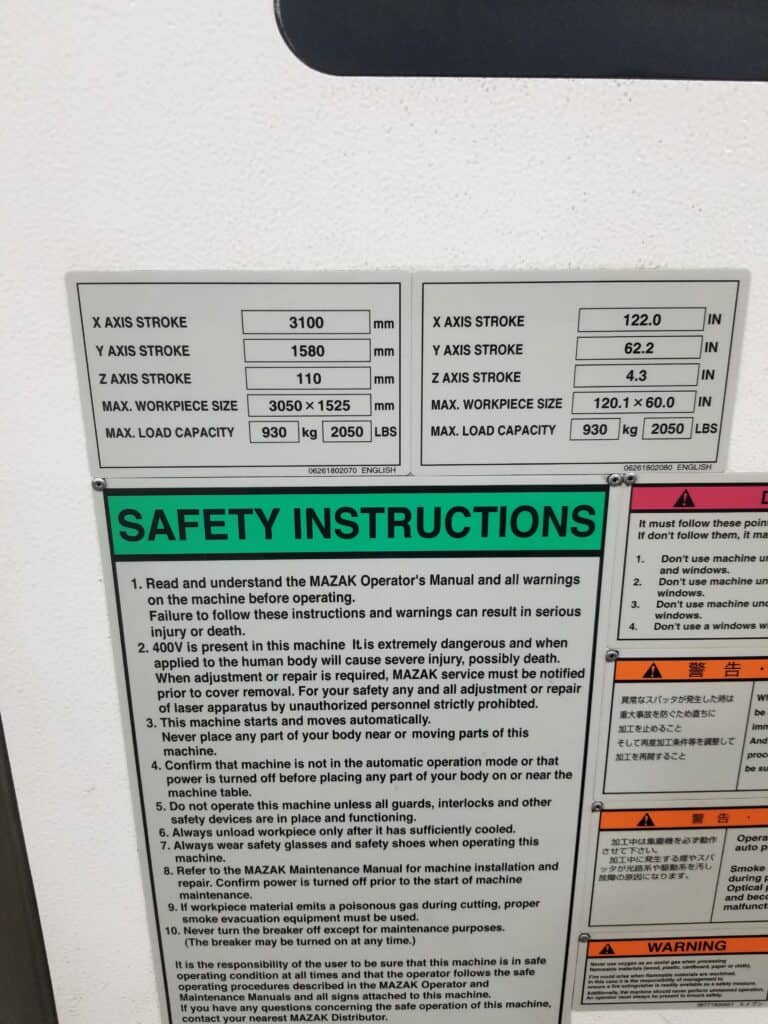 2016 Mazak Optiplex 3015 Fiber – photo 13 of 16