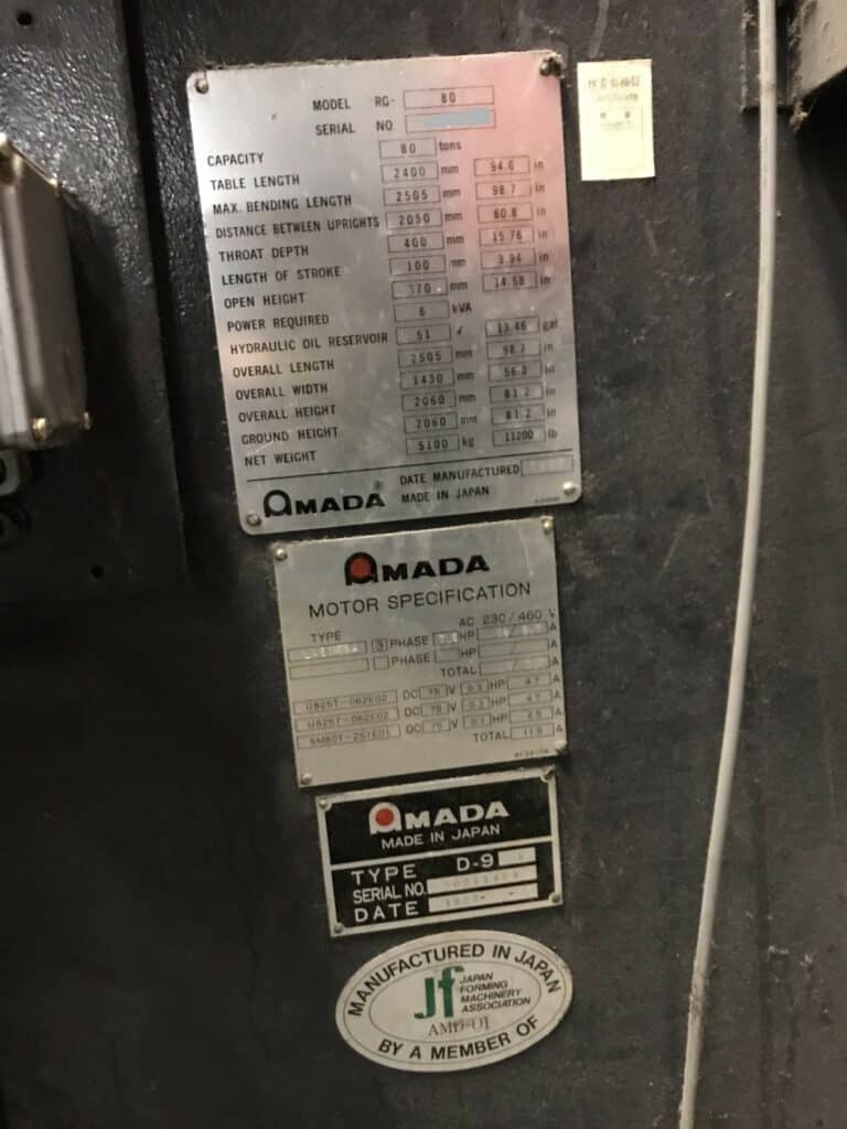 1997 Amada RG-80