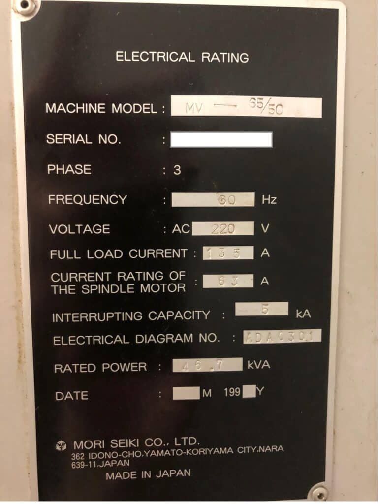 1998 Mori Seiki MV-65/50