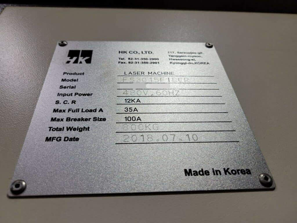 2018 HK FS3015 Fiber
