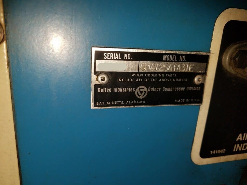 Quincy QMA125ATA31E Compressor, photo 11 of 11