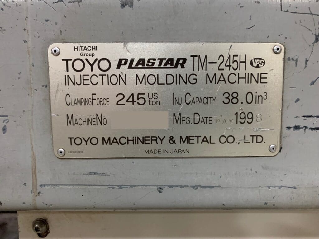 Used Toyo TM-245H Injection Molding Machine For Sale