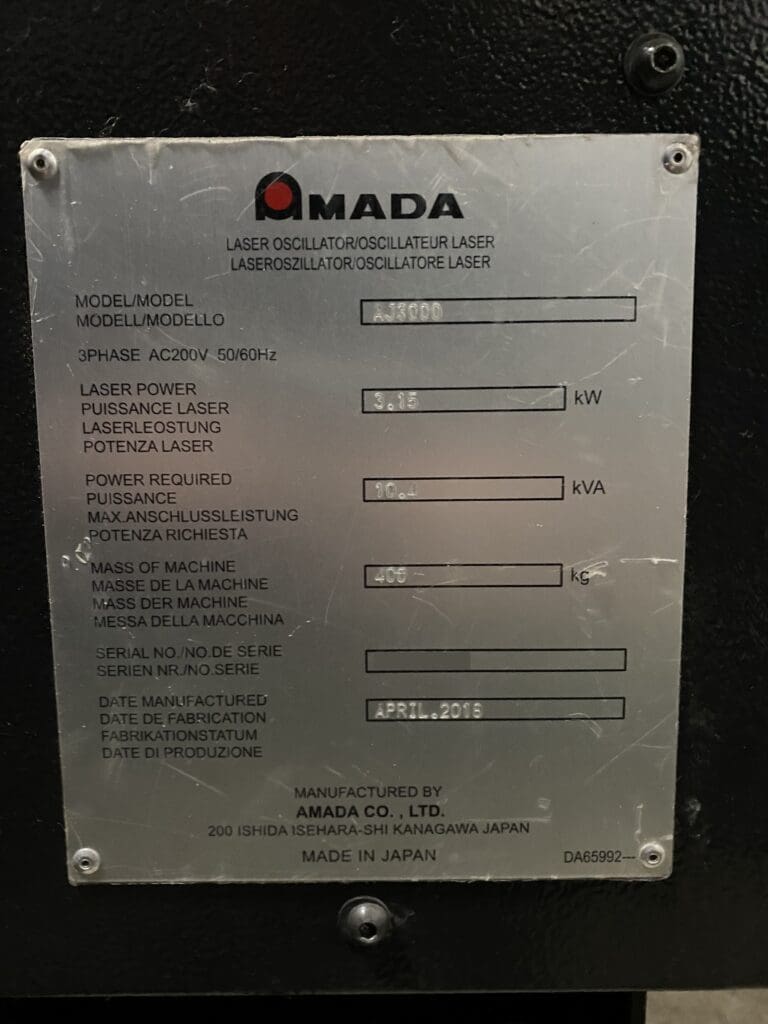 Used Amada EMLK15AJ-3K55 Turret Punch for Sale