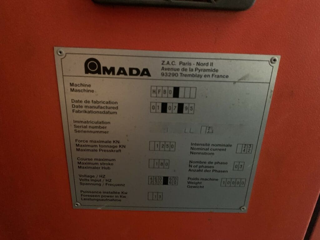 Used Amada Promecam HFB-125-40 Press Brake For Sale