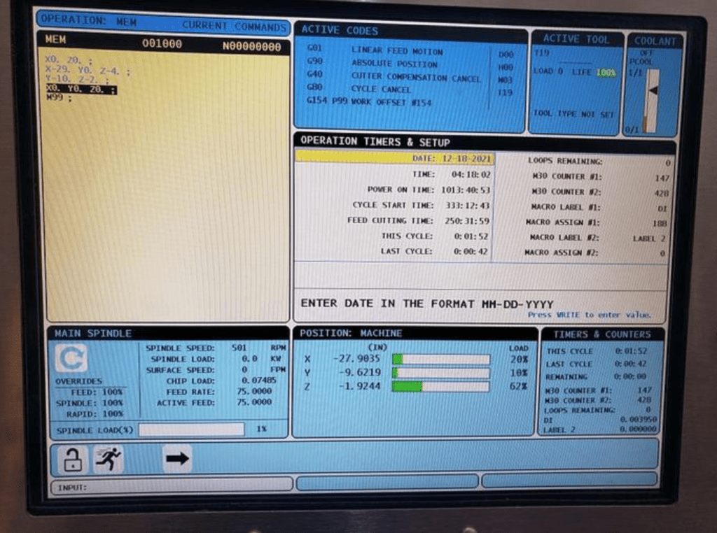 Used Haas VF-3YT CNC Vertical Machining Center for Sale