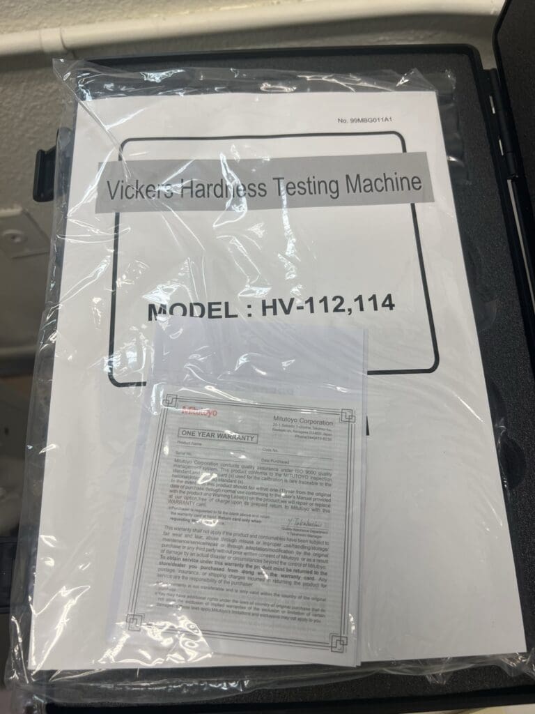 Used Vickers HV-112 Hardness Tester for Sale