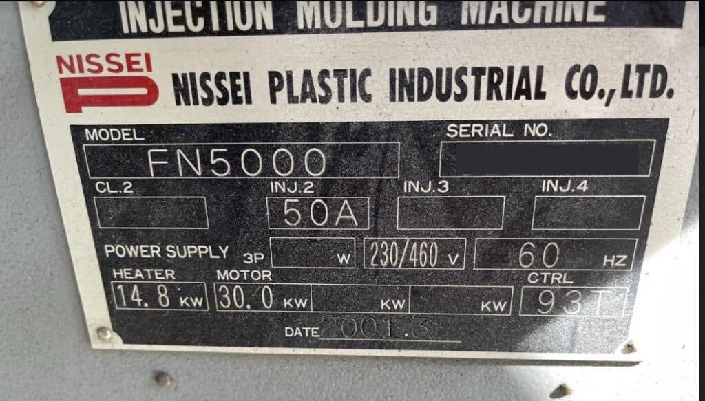 Used Nissei FN5000 Injection Molding Machine For Sale