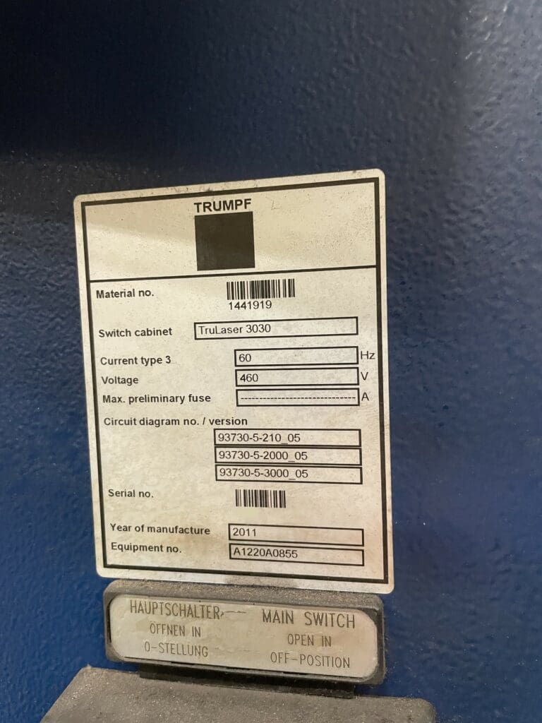 Used Trumpf TruLaser L3030 Laser For Sale