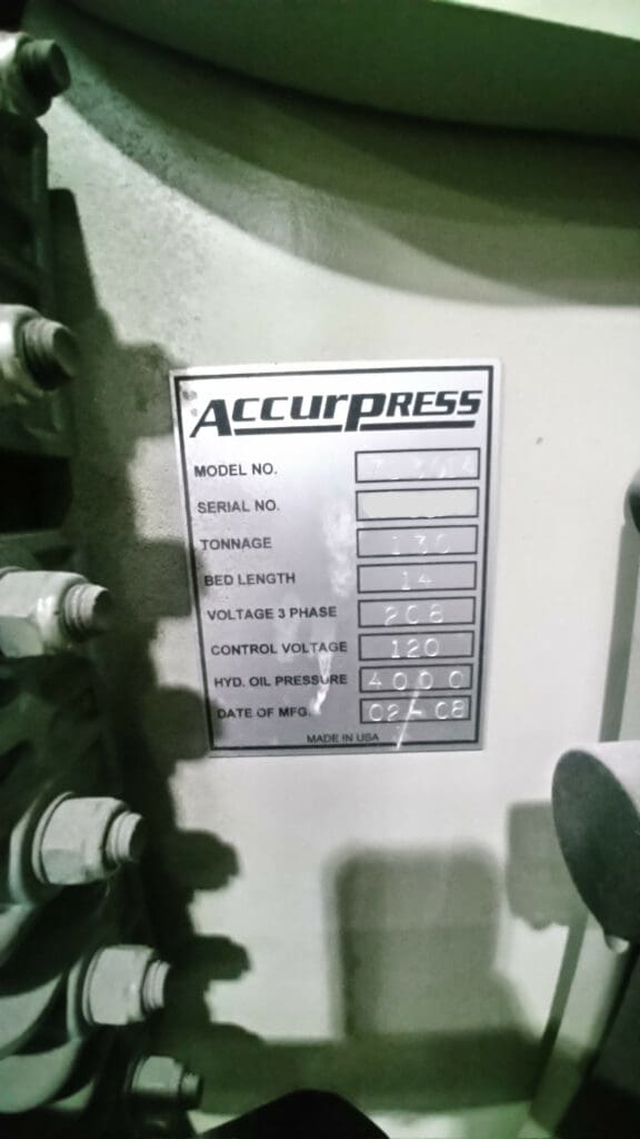 Used Accurpress 713014 Press Brake For Sale