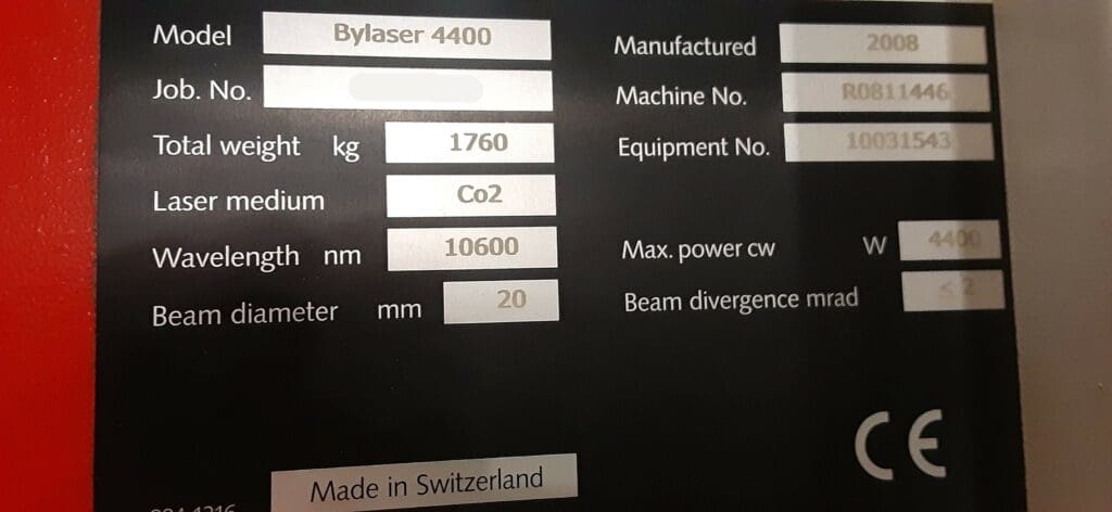 Used Bystronic Bystar 4020 Laser For Sale