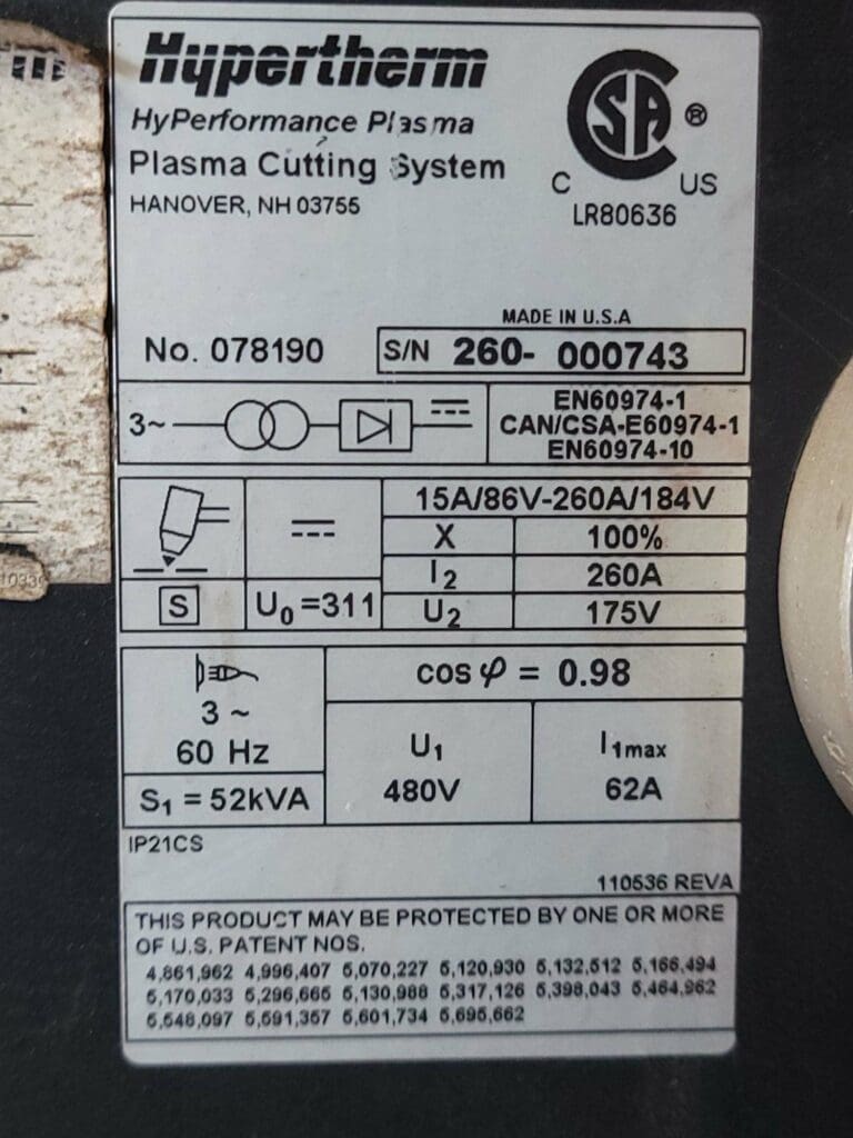 Used Messer Titan Plasma Cutter For Sale