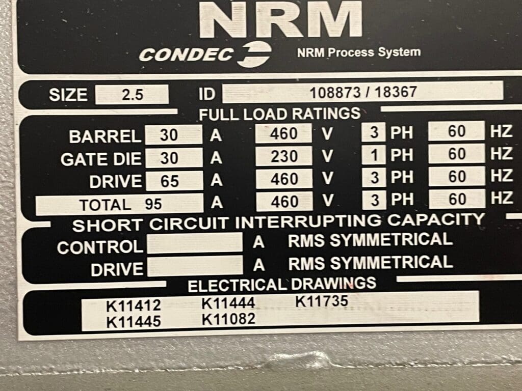 Used NRM Single Screw Extruder for Sale