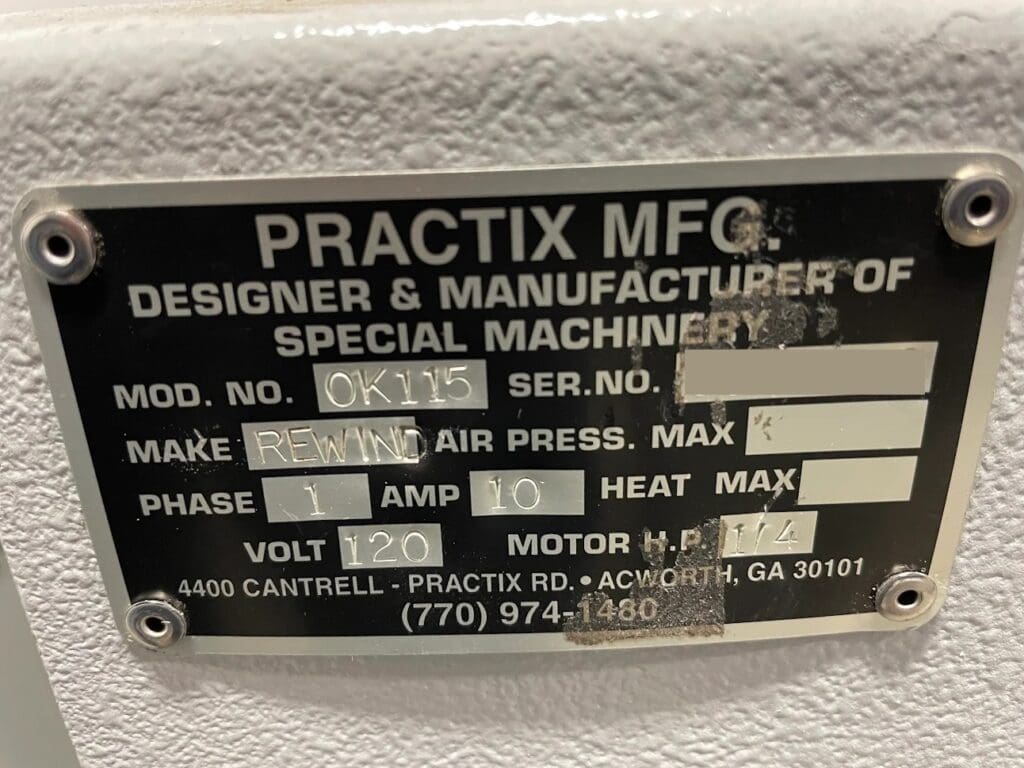 Used Practix MFG OK-115 Printing Equipment for Sale
