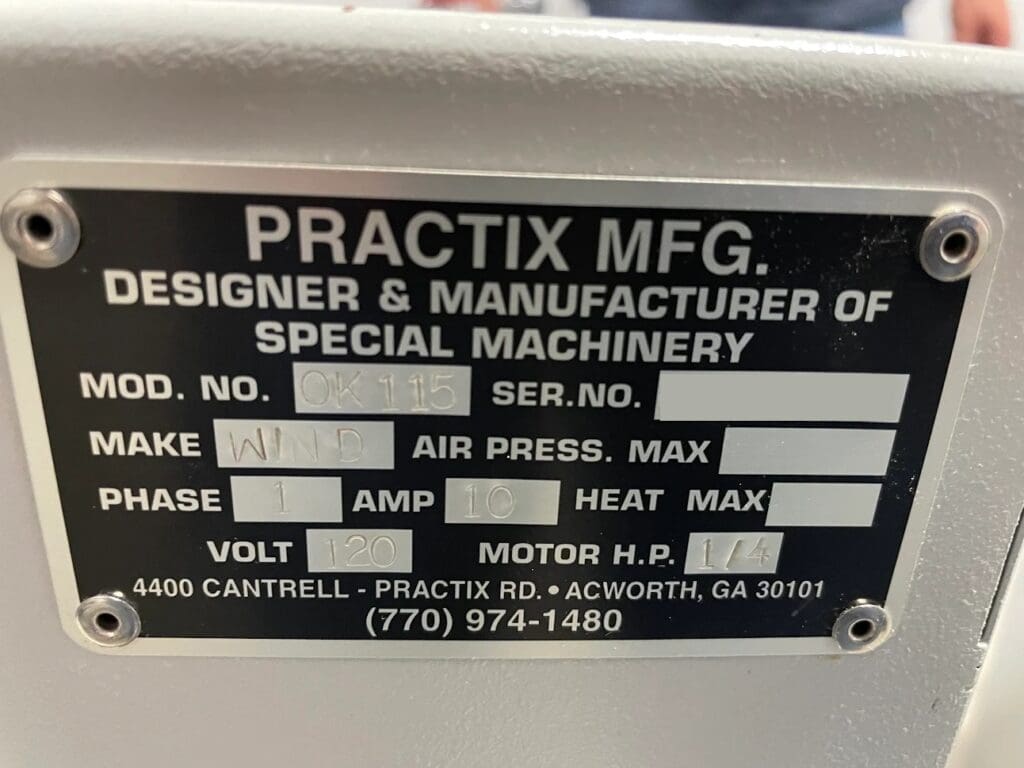 Used Practix MFG OK-115 Printing Equipment for Sale