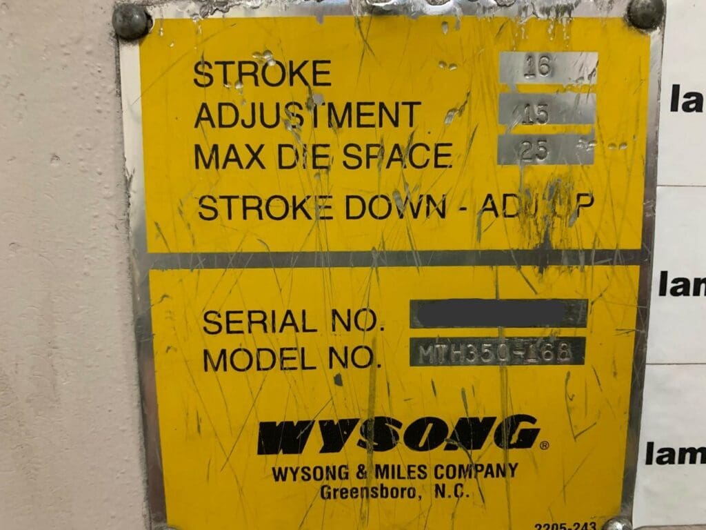 Used Wysong MTH350-168 Press Brake For Sale