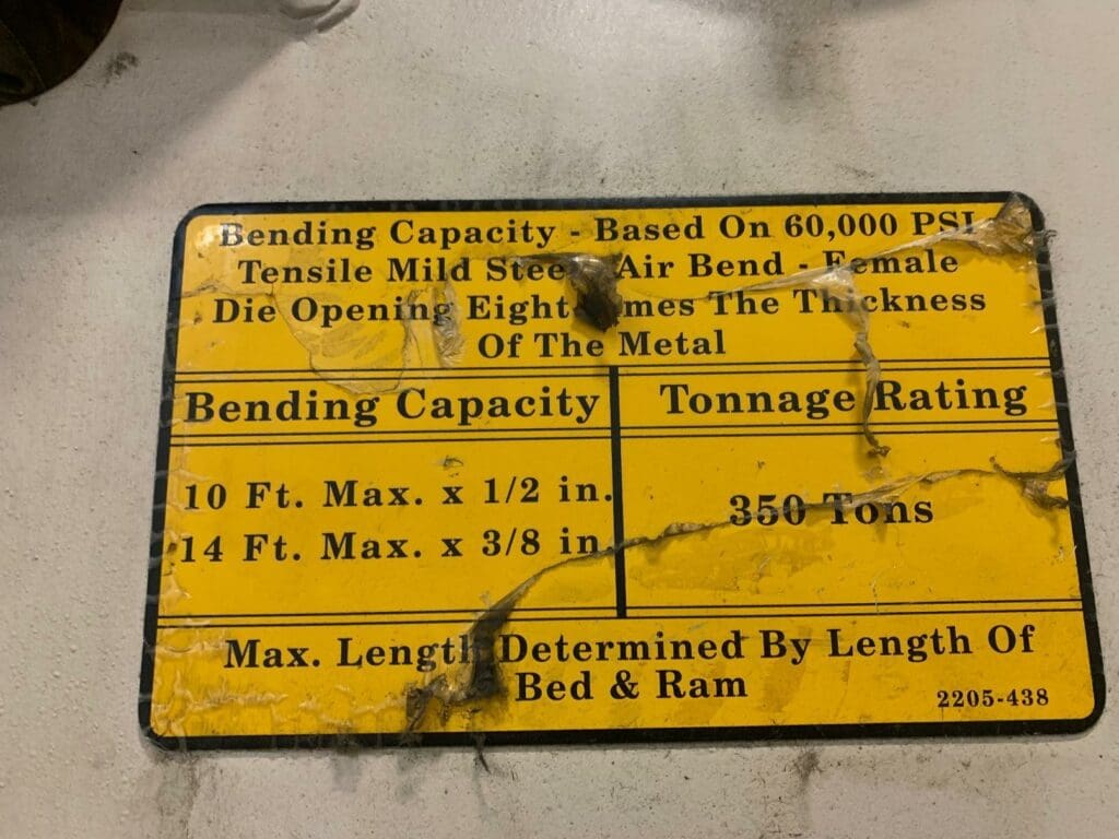Used Wysong MTH350-168 Press Brake For Sale