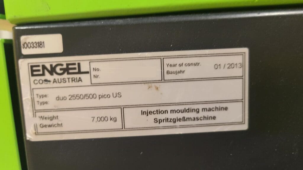 Used Engel DUO 2550/500 Injection Molding Machine For Sale