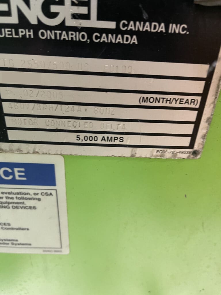 Used Engel Duo 2500500 Injection Molding Machine For Sale