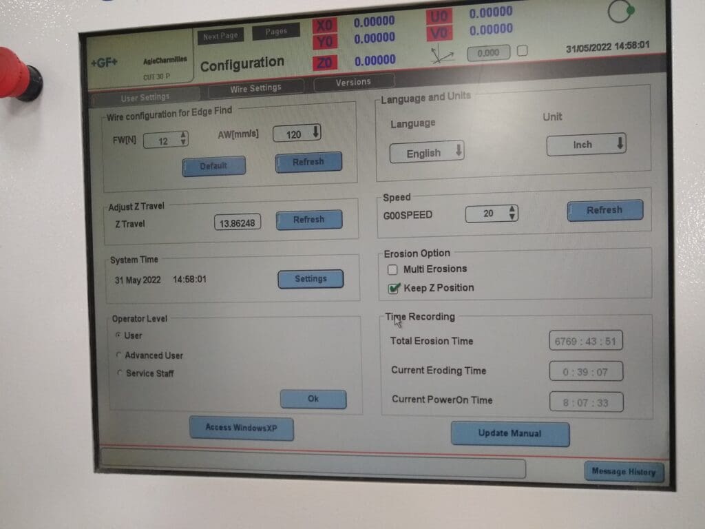 Used AgieCharmilles Cut30P EDM Wire For Sale