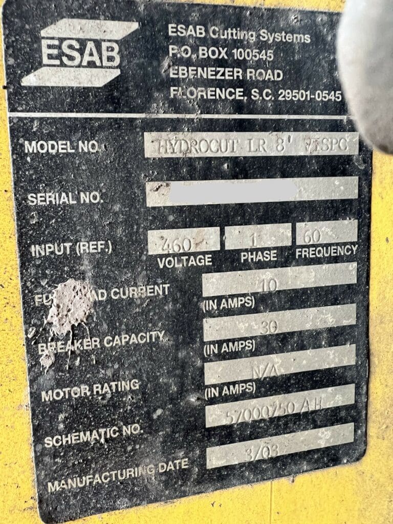 Used ESAB Hydrocut LR CNC Waterjet/Plasma Combo For Sale