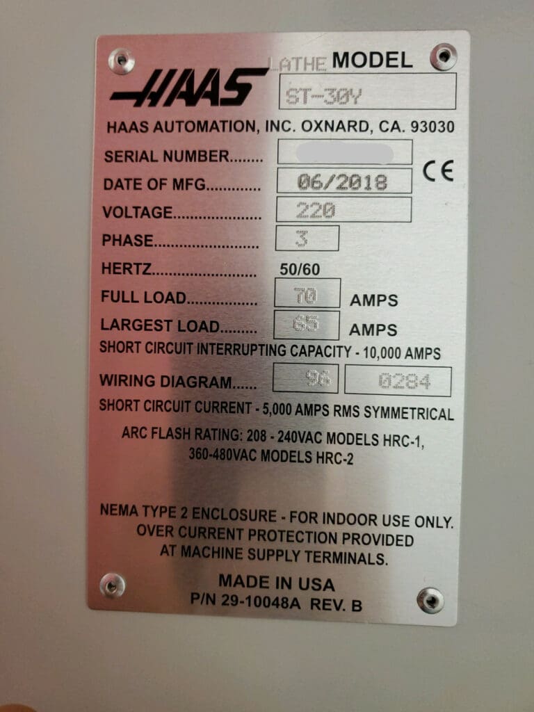 Used Haas ST-30Y CNC Lathe For Sale
