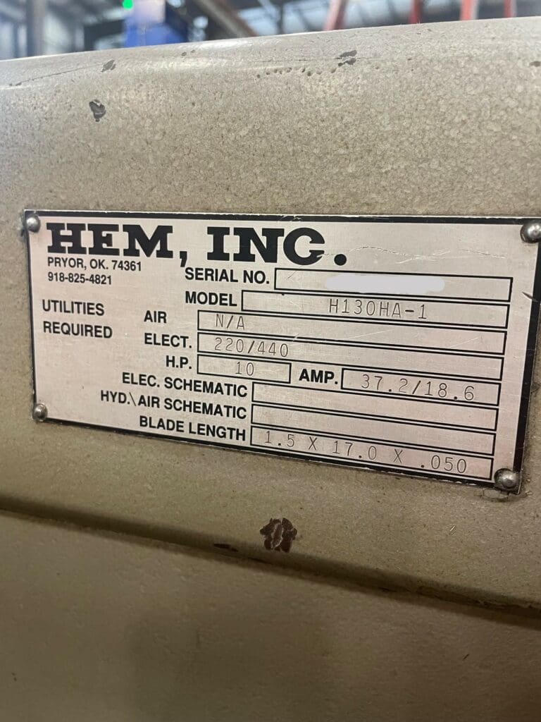 Used Hemsaw H130HA-1 Saw For Sale