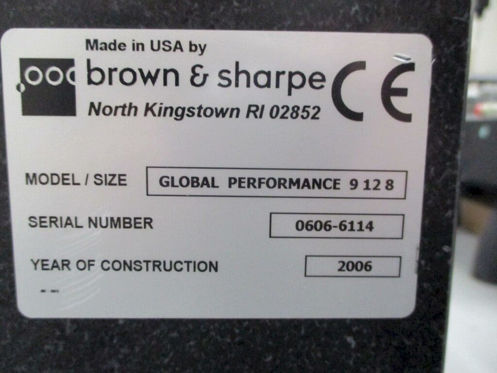 Used Brown & Sharpe Global Performance 9.12.8 CMM For Sale