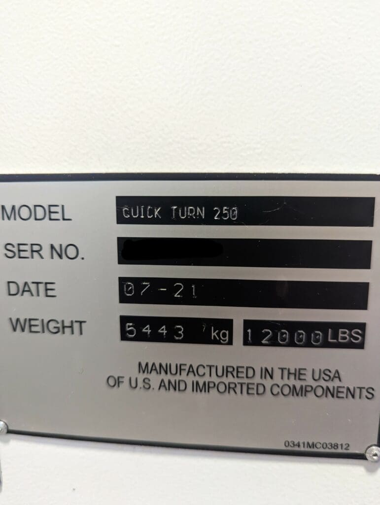 Used Mazak Quick Turn 250 CNC Lathe For Sale