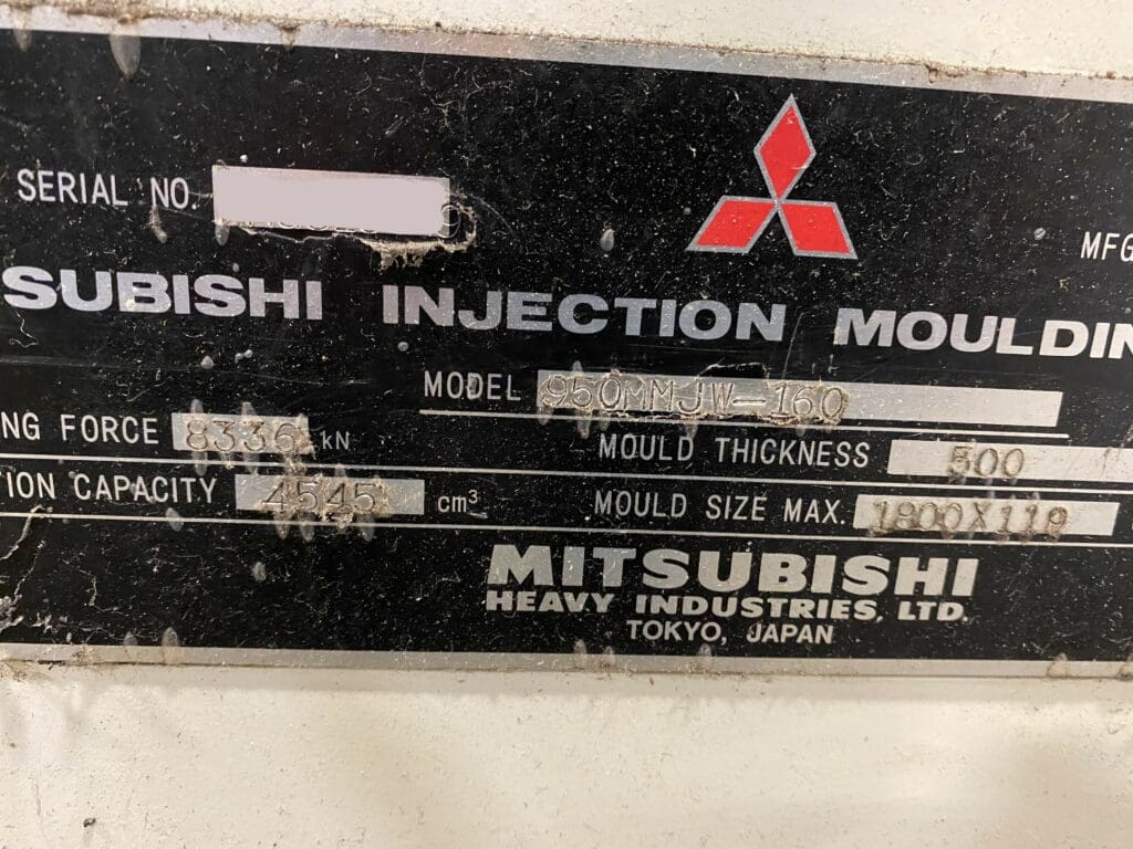 Used Mitsubishi 950MMJW-160 Injection Molding Machine For Sale