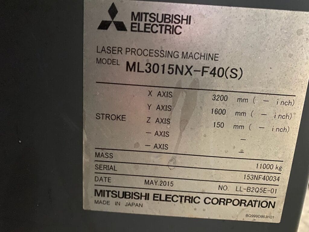 2015 Mitsubishi ML3015NX-F40(S) Laser, photo 6 of 6