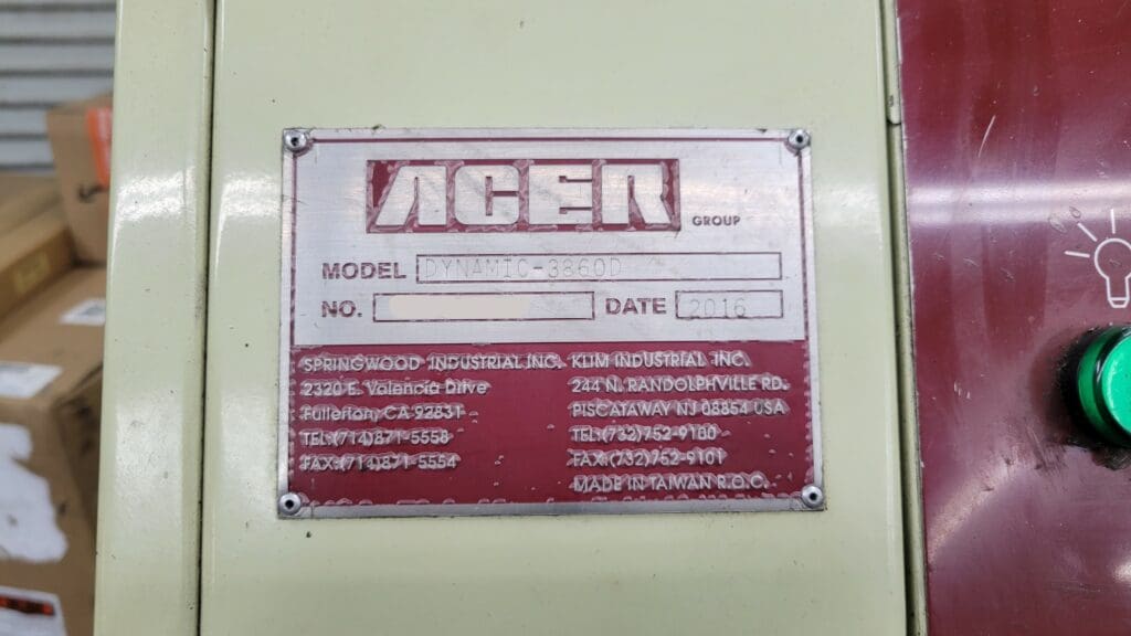 Used Acer Dynamic 3860D CNC Engine Lathe For Sale