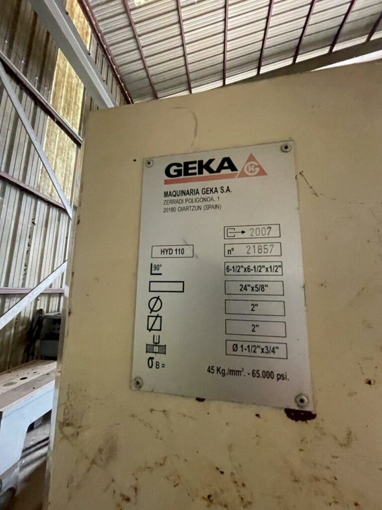 Used Geka HYD-110 Ironworker For Sale