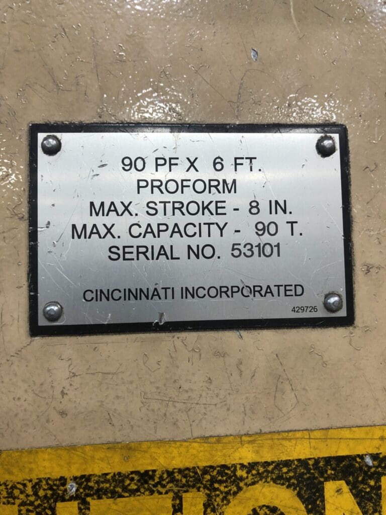 Used Cincinnati 90PF6 Press Brake For Sale