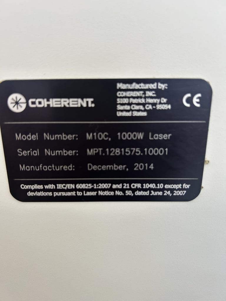 2014 Coherent Meta 10C Laser, photo 10 of 11