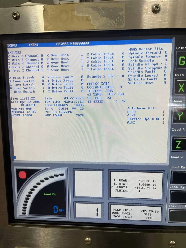 2006 Haas EC-400 CNC Horizontal Machining Center, photo 4 of 7