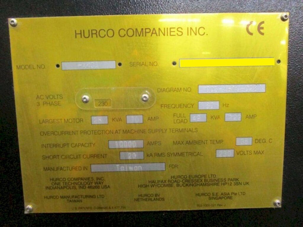 Used Hurco BX40i CNC Vertical Machining Center For Sale