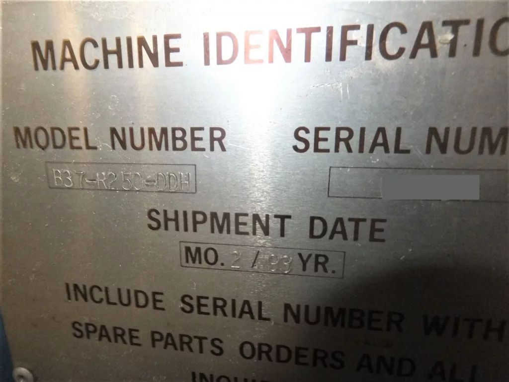 1993 Improved B-37-R250-DDH Blow Molder, photo 6 of 6